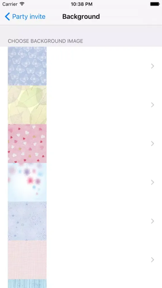 ภาพหน้าจอของ Party invite