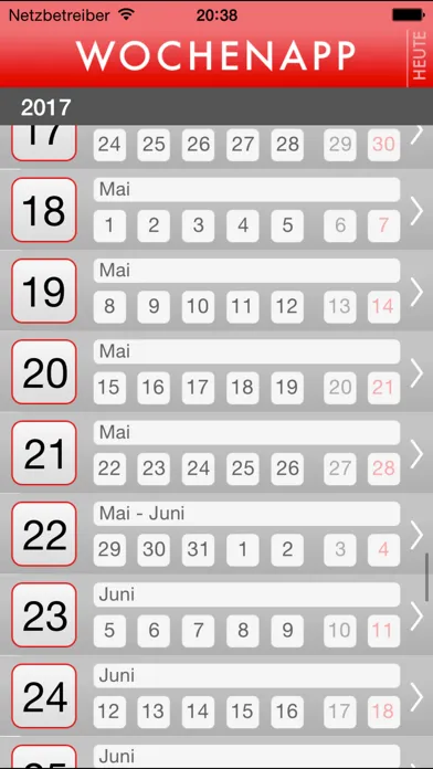 Captures d'écran de Wochenapp -- Die Kalenderwoche direkt als numme...