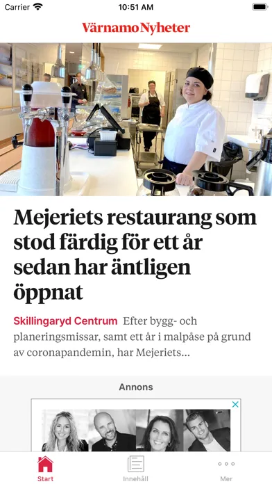 Tangkapan layar Värnamo Nyheters Nyhetsapp