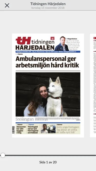 Скриншоты Tidningen Härjedalen e-tidning