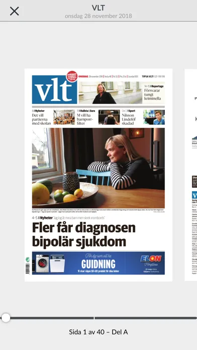 VLT e-tidning स्क्रीनशॉट