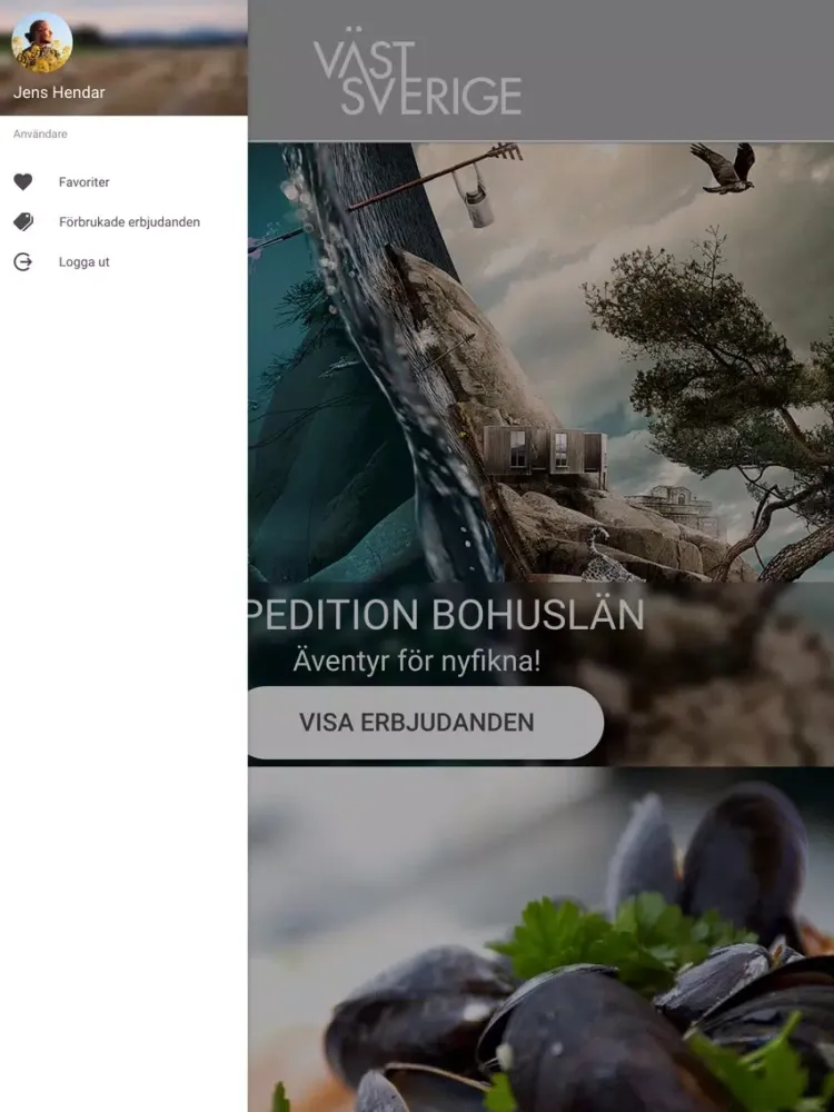 Tangkapan layar Västsverige iPad 