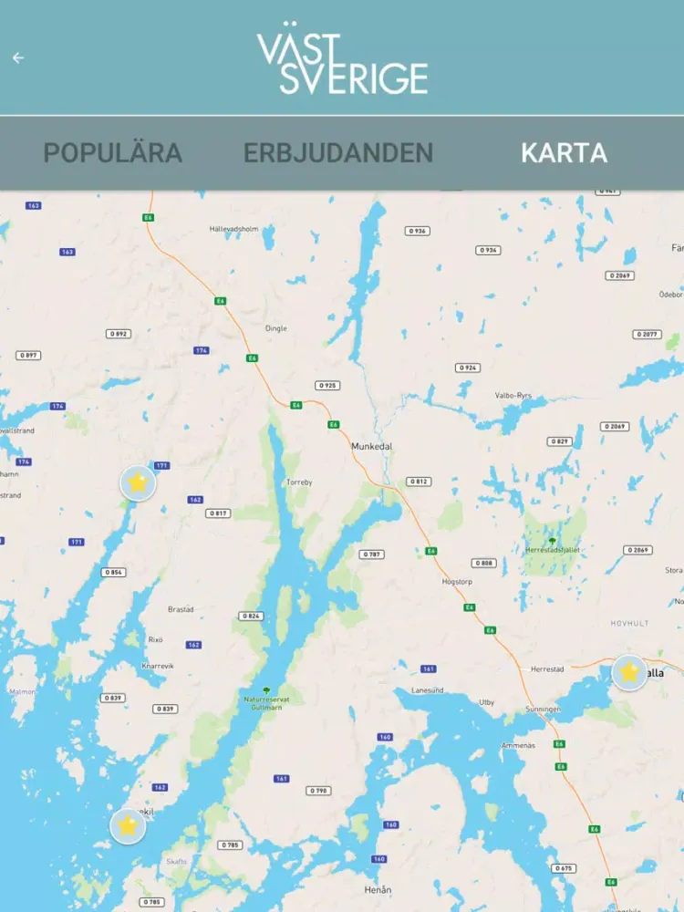 Tangkapan layar Västsverige iPad 