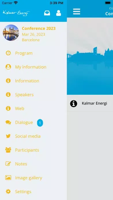 Ảnh chụp màn hình của Kalmar Energis EventApp