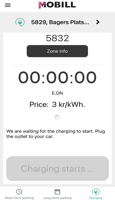 Tangkapan skrin Mobill - Parking & Charging