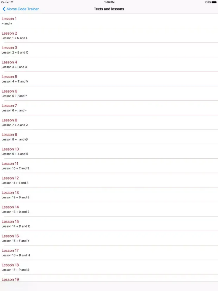 Morse Code Trainer App iPad 应用截图