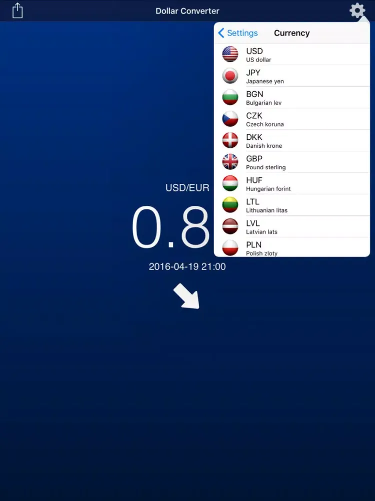 Capturas de tela do Dollar Converter iPad 