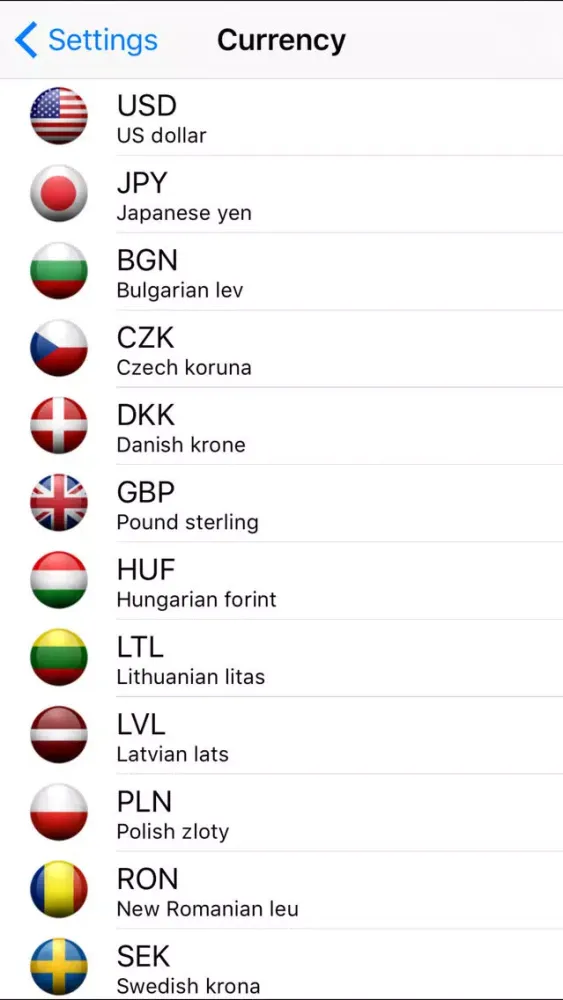 Capturas de tela do Dollar Converter