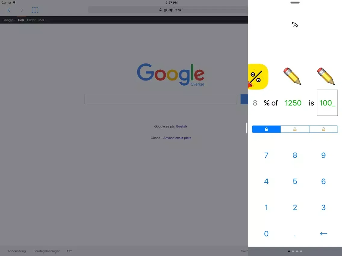 Zrzuty ekranu Percentage Template - if 7% of X is 25, what is X? iPad 