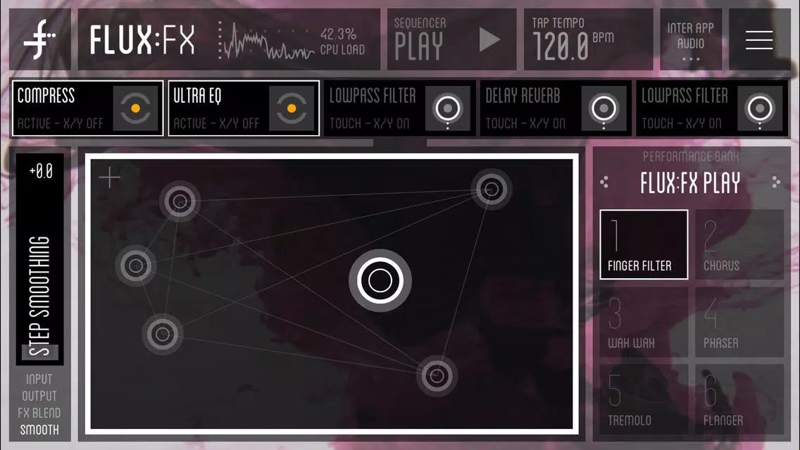 Tangkapan skrin FLUX:FX play - the professional audio multi-effects engine by Adrian Belew