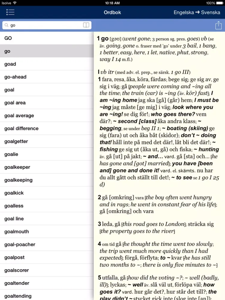 Norstedts English Dictionary Pro 2.0 iPad 應用截圖