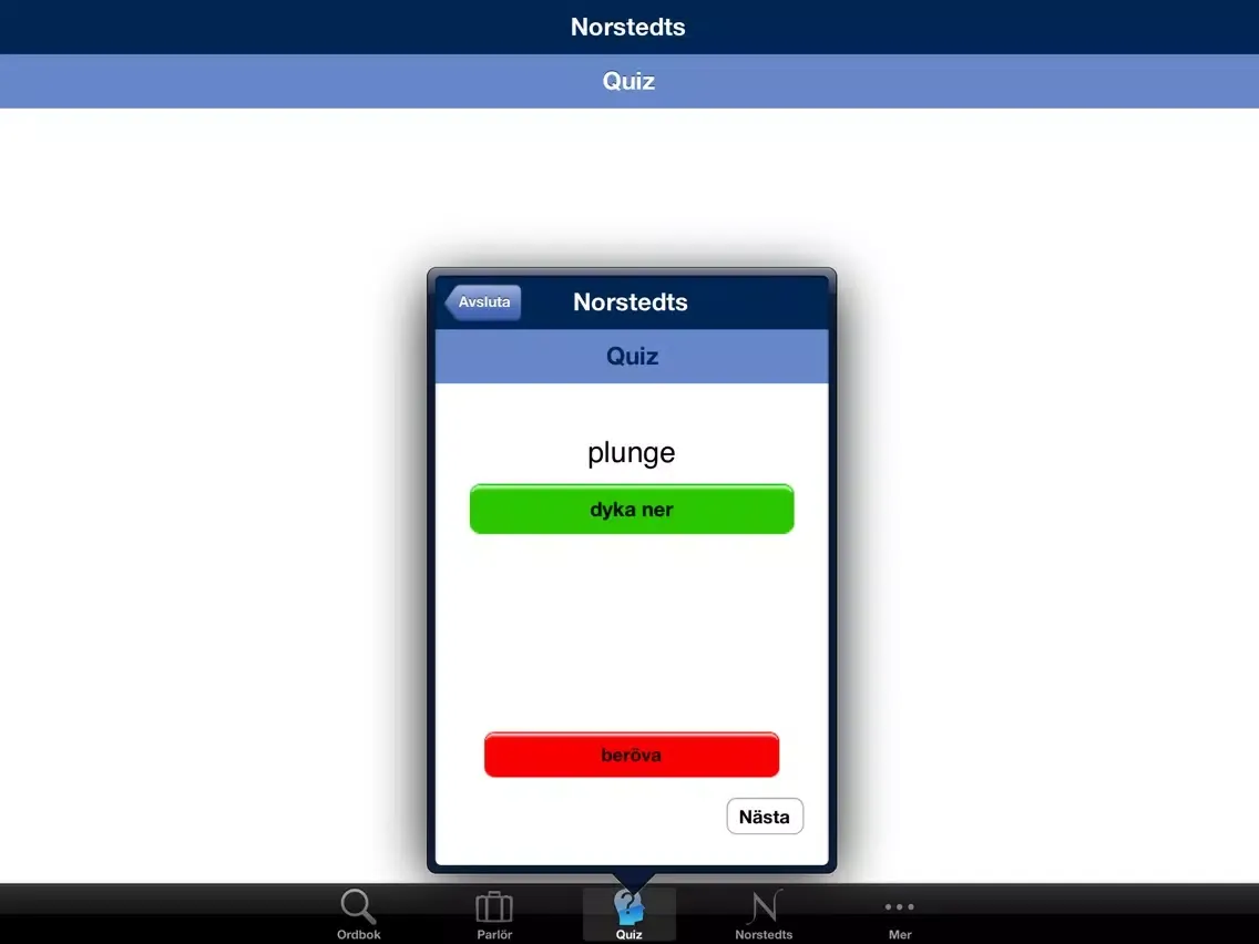 Norstedts engelska fickordbok iPad  Screenshots