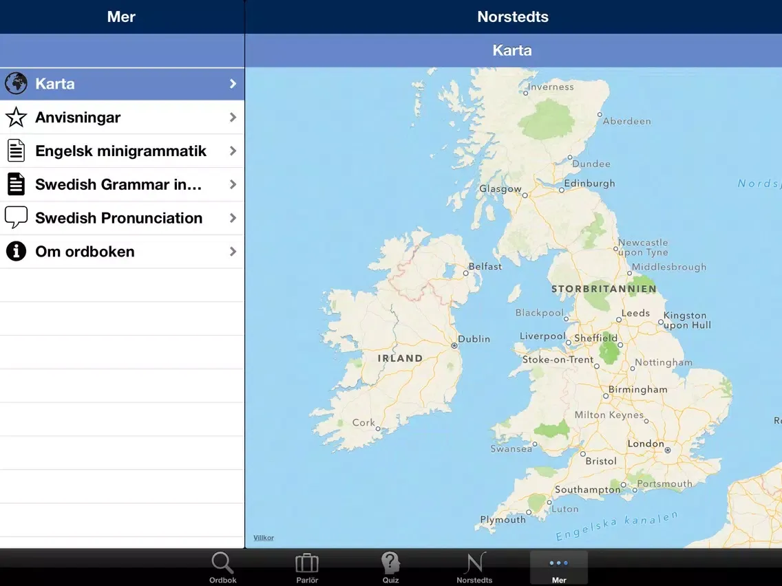 Norstedts engelska fickordbok iPad  Screenshots