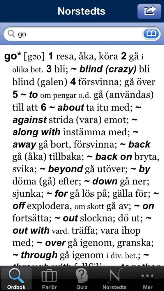 Norstedts engelska fickordbok Screenshots