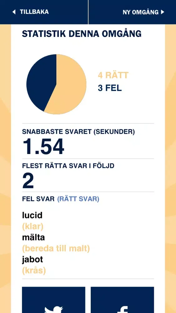 Norstedts svenska quiz應用截圖