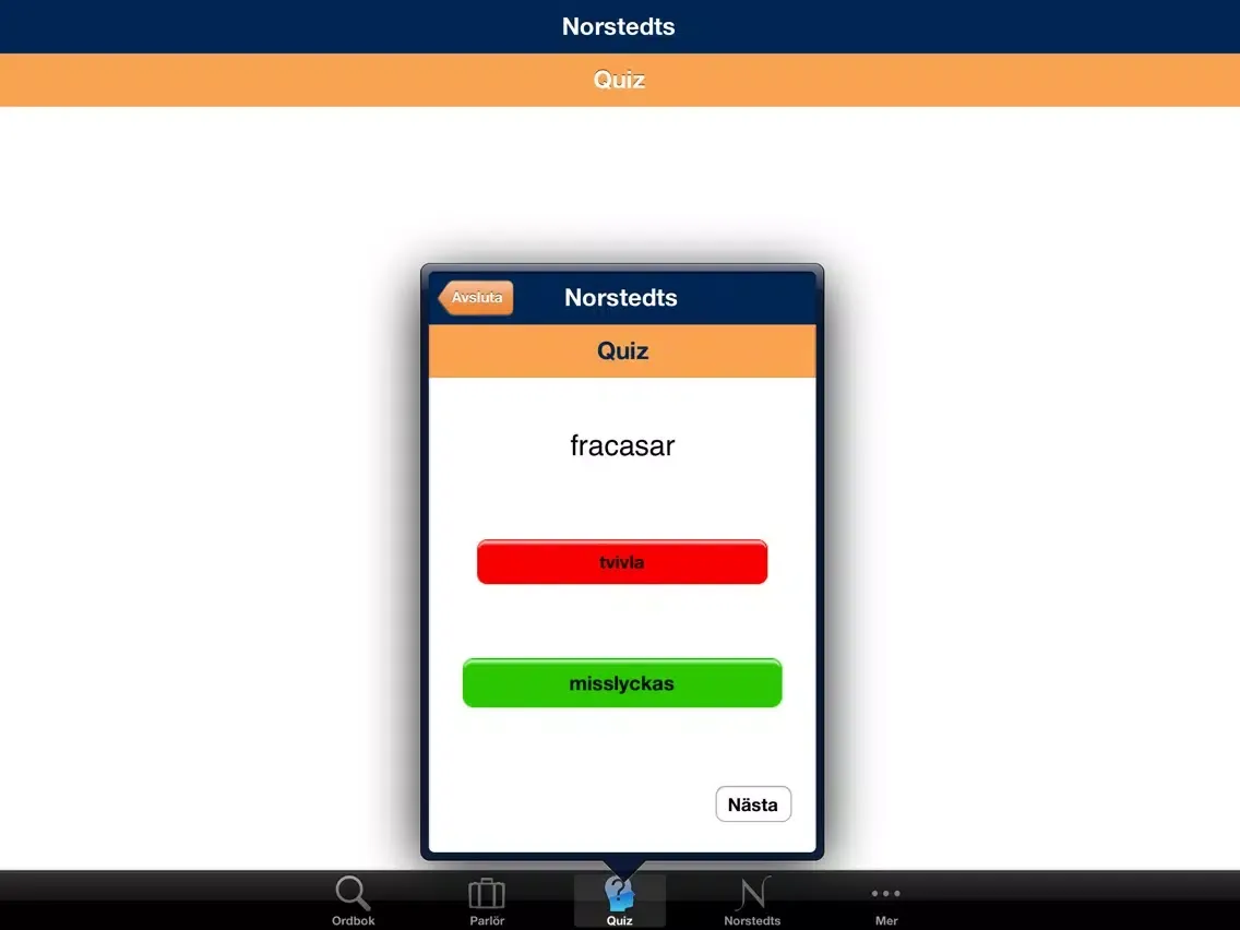 Capturas de pantalla de Norstedts stora spanska ordbok iPad 