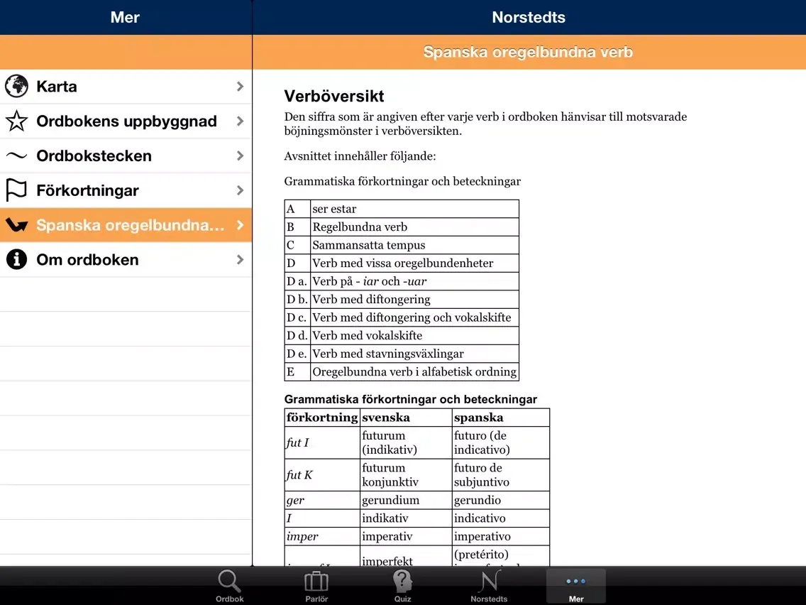 Capturas de pantalla de Norstedts stora spanska ordbok iPad 