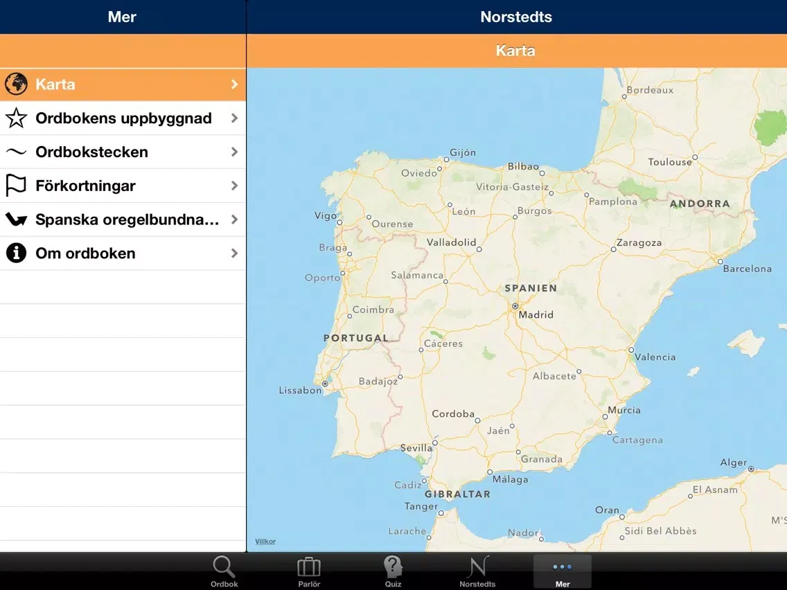 Capturas de pantalla de Norstedts stora spanska ordbok iPad 