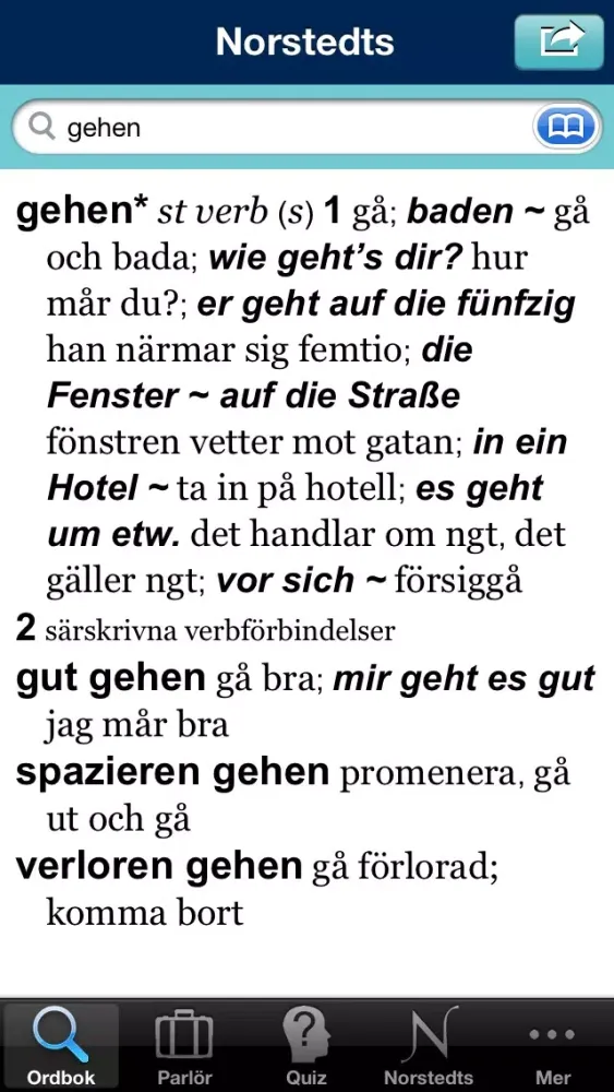 Norstedts tyska fickordbok 스크린샷