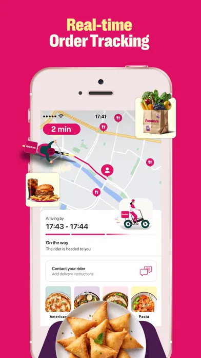 Capturas de tela do foodora: Food & Groceries