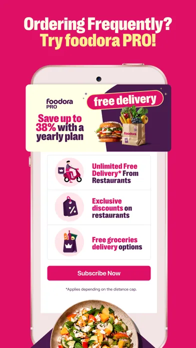 Capturas de tela do foodora: Food & Groceries