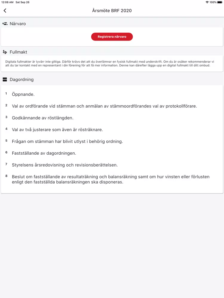 Riksbyggen stämma iPad 应用截图
