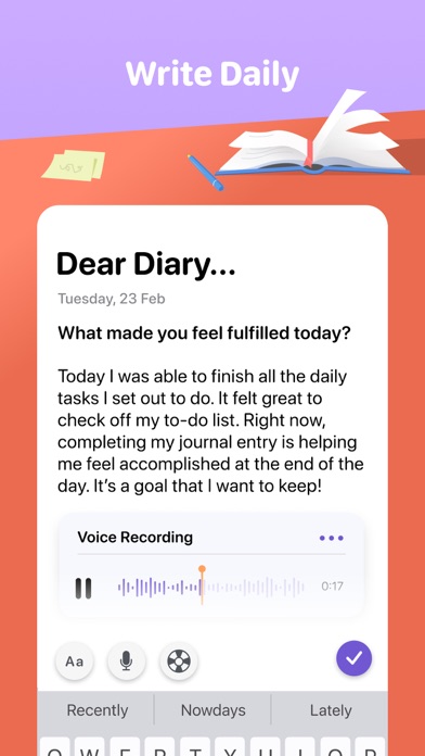 Halo: Daily Self Care Journal स्क्रीनशॉट