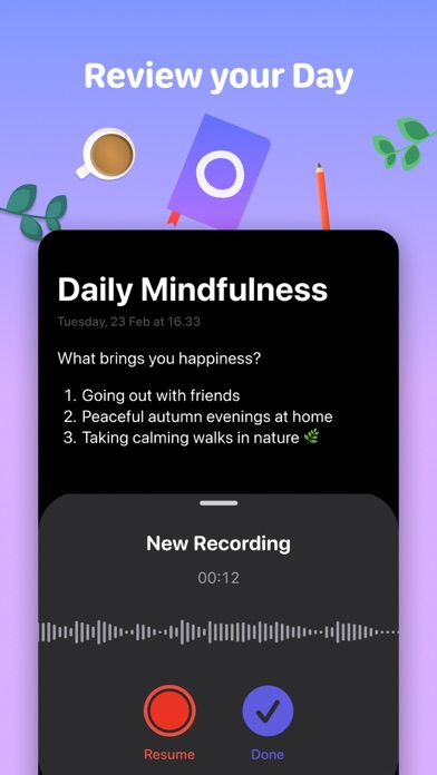 Halo: Daily Self Care Journal स्क्रीनशॉट