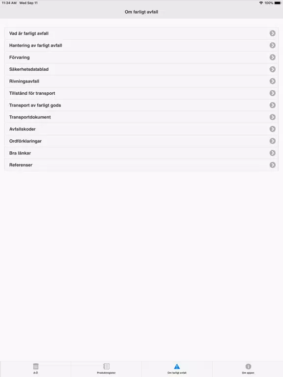 Zrzuty ekranu Farligt avfall iPad 