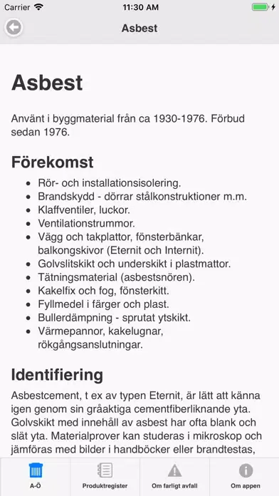 Zrzuty ekranu Farligt avfall