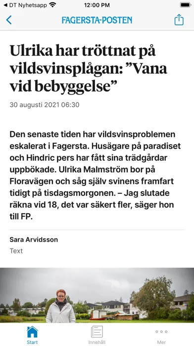 Capturas de tela do Fagersta-Posten