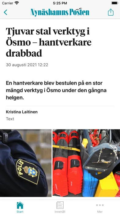 Tangkapan layar Nynäshamns Posten