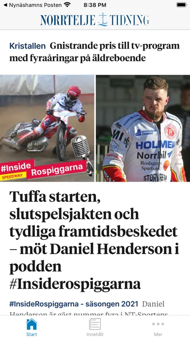 Capturas de tela do Norrtelje Tidning