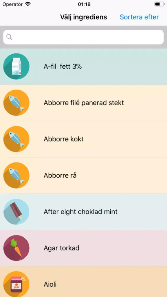 Screenshot di Näringskoll: Ingredienslexikon