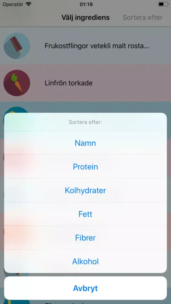 Screenshot di Näringskoll: Ingredienslexikon