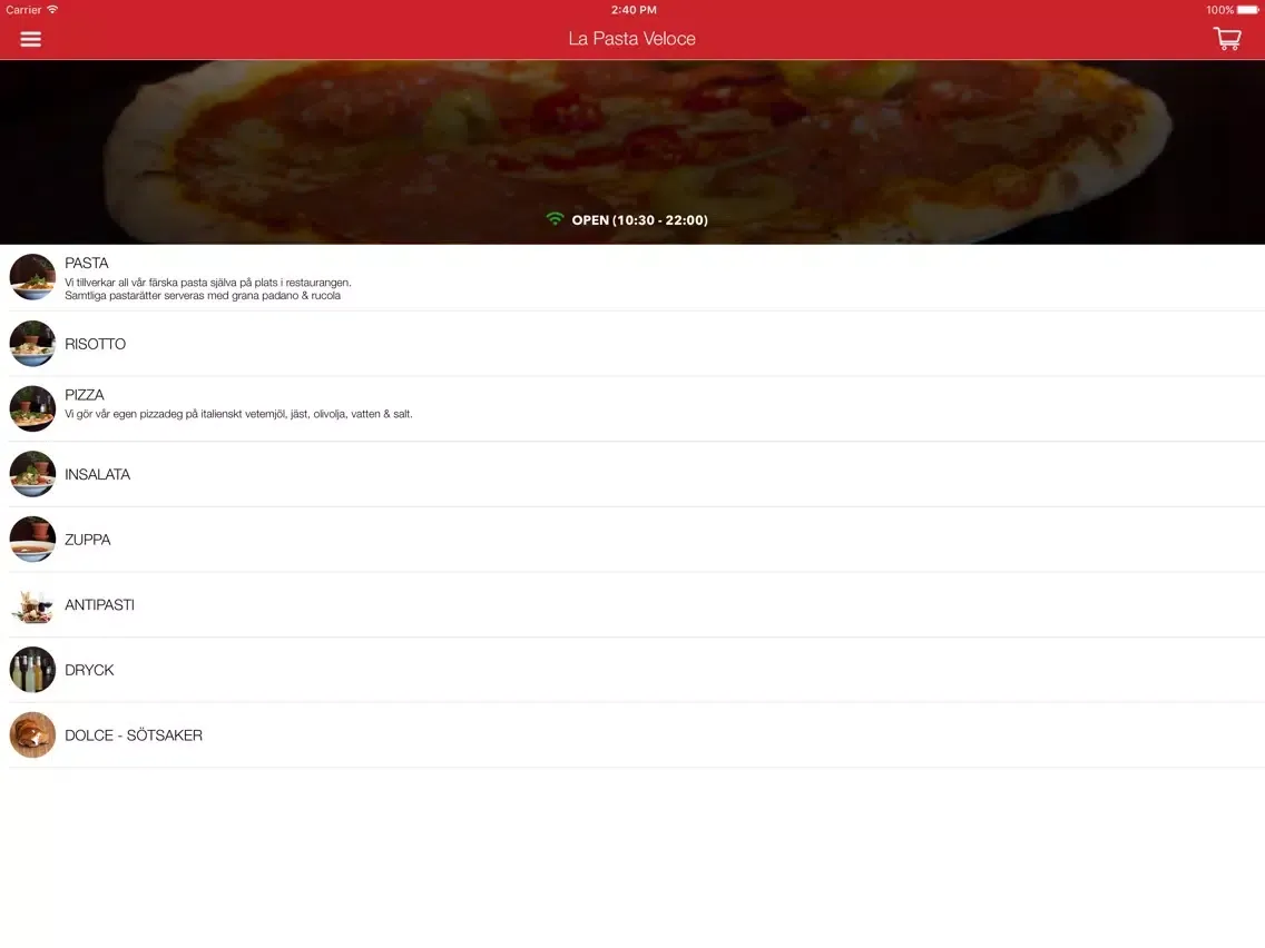 Capturas de pantalla de La Pasta Veloce iPad 