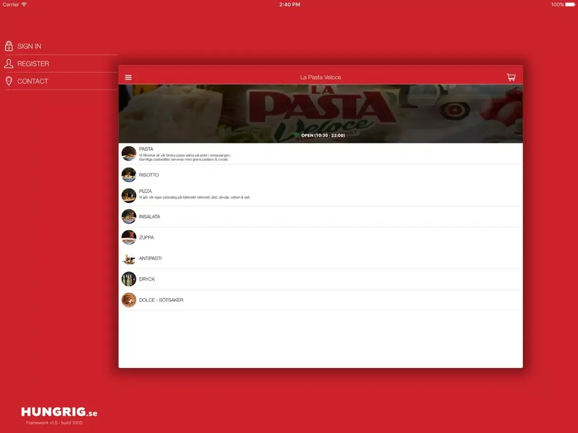 Capturas de pantalla de La Pasta Veloce iPad 