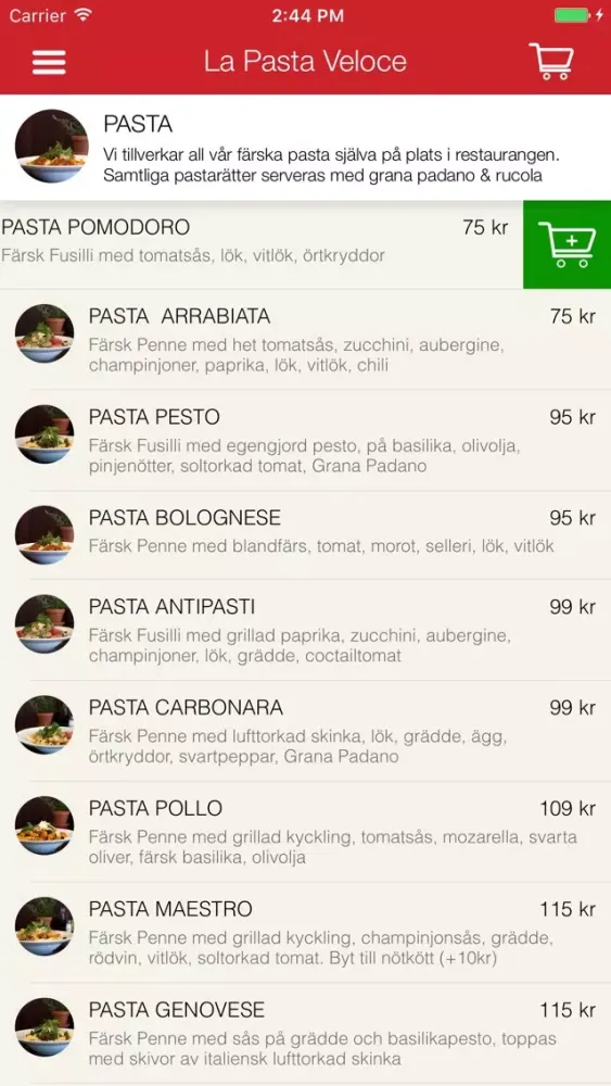 Capturas de pantalla de La Pasta Veloce