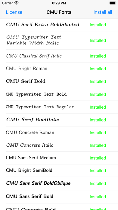 Скриншоты Font Installer for CMU