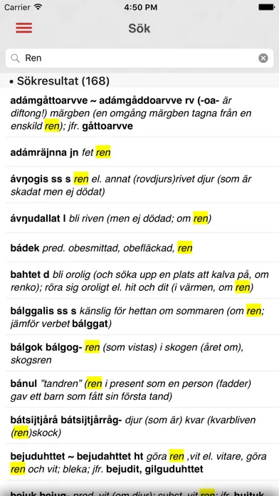 Lulesamisk-svensk ordbok 스크린샷