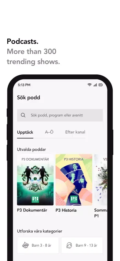 Tangkapan skrin Sveriges Radio Play