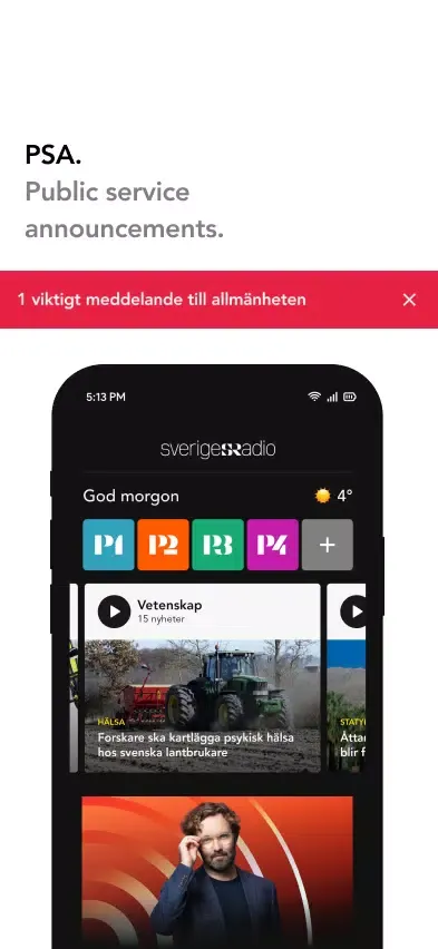 Tangkapan skrin Sveriges Radio Play