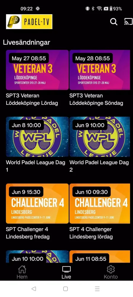 ภาพหน้าจอของ Padel Television