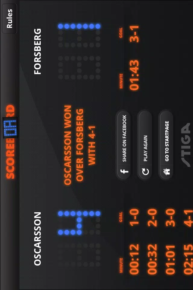 Tangkapan layar STIGA Scoreboard for Table Hockey