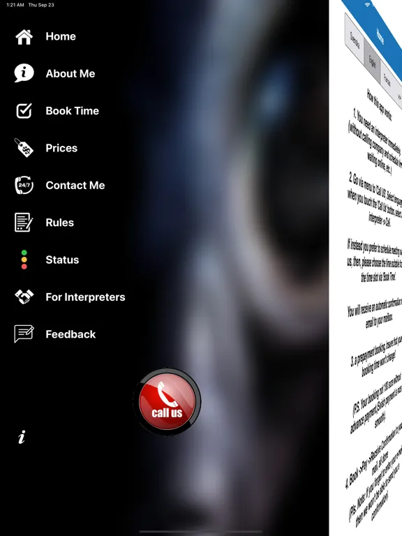 Tangkapan layar Interpreters24 iPad 