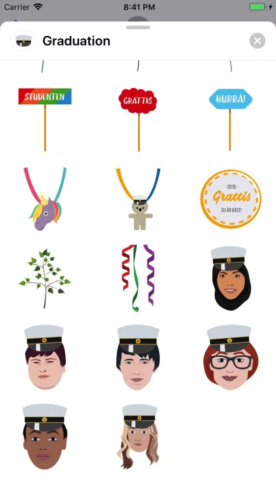 Illustrated Graduation Sticker Screenshots