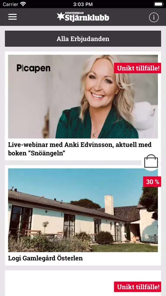 Capturas de pantalla de Sydsvenskan Stjärnklubb