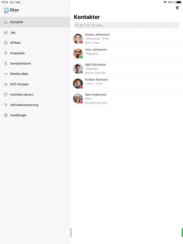 Dico Connect iPad  Screenshots