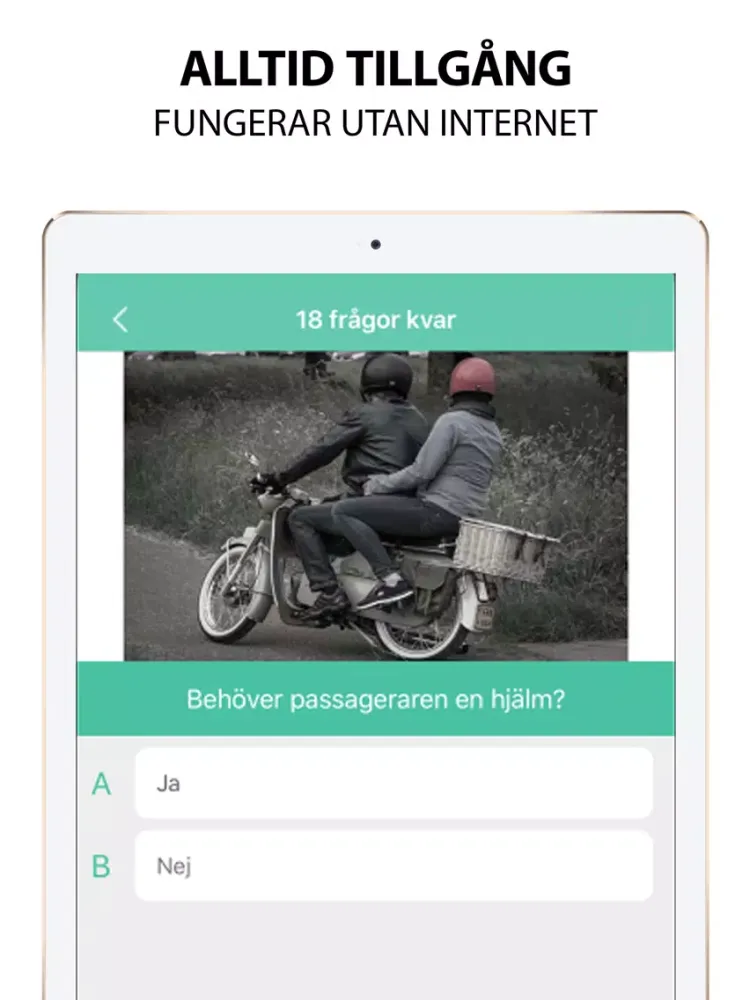Capturas de tela do Teoriappen AM-Körkort Moped iPad 