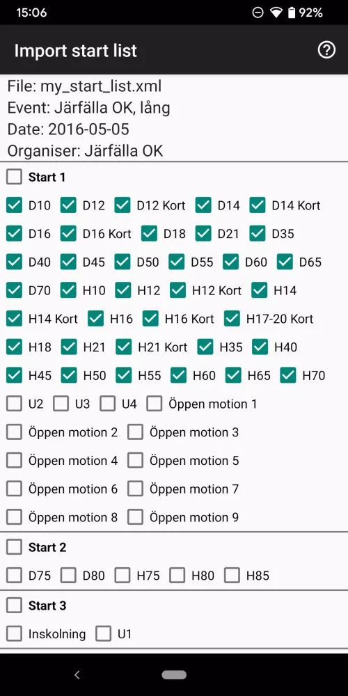 Capturas de tela do O Checklist
